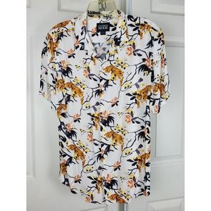 Como Man Tiger Jungle Shirt Mens Small Colorful Abstract Button Up Casual Art